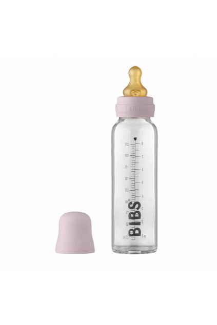 BIBS Baby Bottle sklenena flasa 225ml DuskyLilac bebee.sk