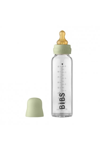 5014250 BIBS Baby Bottle sklenená fľaša 225ml Sage bebee.sk