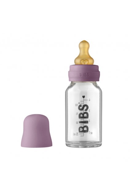 BIBS Baby Bottle sklenena flasa 110ml Mauve bebee.sk
