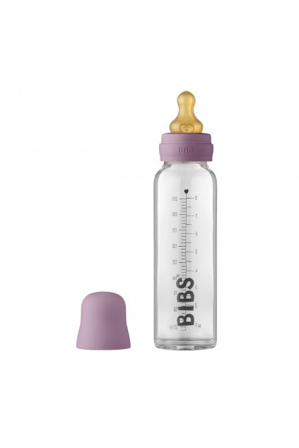 BIBS Baby Bottle sklenena flasa 225ml Mauve bebee.sk