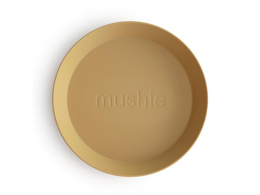 Okrúhly tanier 2ks mustard | MUSHIE
