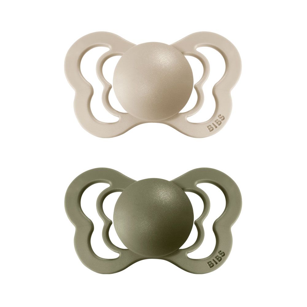 Couture ortodontický cumlík zo silikónu 2 ks - veľkosť 1 Vanilla/Olive | BIBS