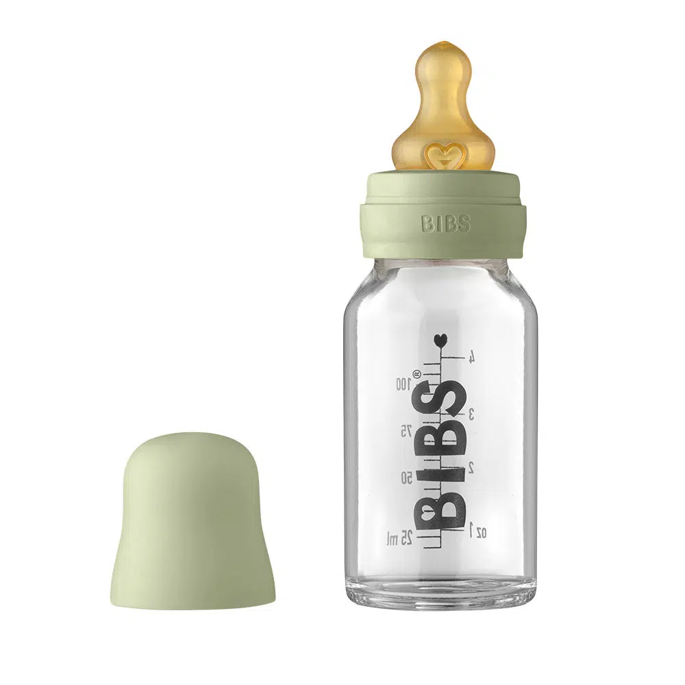 BIBS Baby Bottle sklenená fľaša 110ml - Sage | BIBS