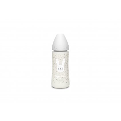 SUAVINEX | Premium fľaša 360 ml L HYGGE králik - sivá