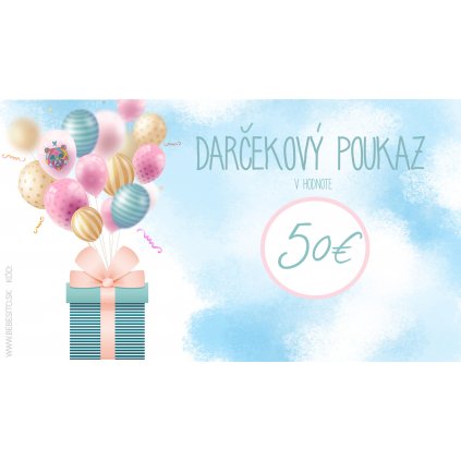 DARČEKOVÁ POUKÁŽKA V HODNOTE 50 EUR