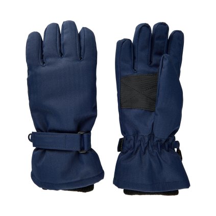 Teplé zimné nepremokavé rukavice s prstami modré
