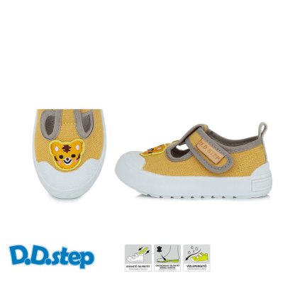 D.D. step plátené topánky Yellow Lion