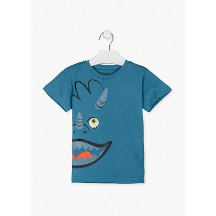 Chlapčenské tričko s krátkym rukávom modré s dinosaurom