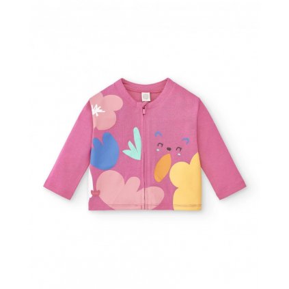 pink knitted jacket for girl animal life collectio
