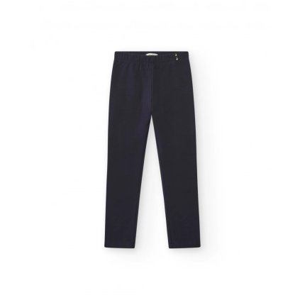 girl s leggings in navy blue with button details f