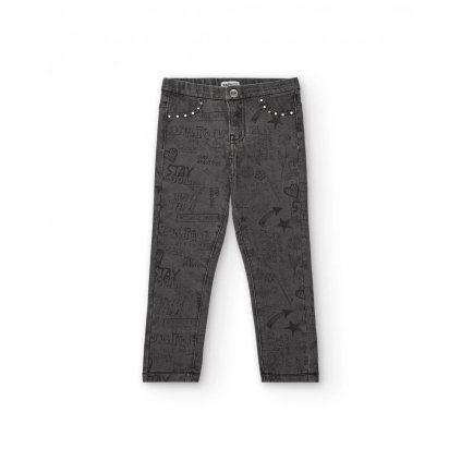 dark grey jeggings with text design from the rebel