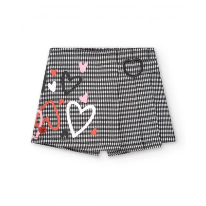 gingham skirt pants with heart print for girls fro