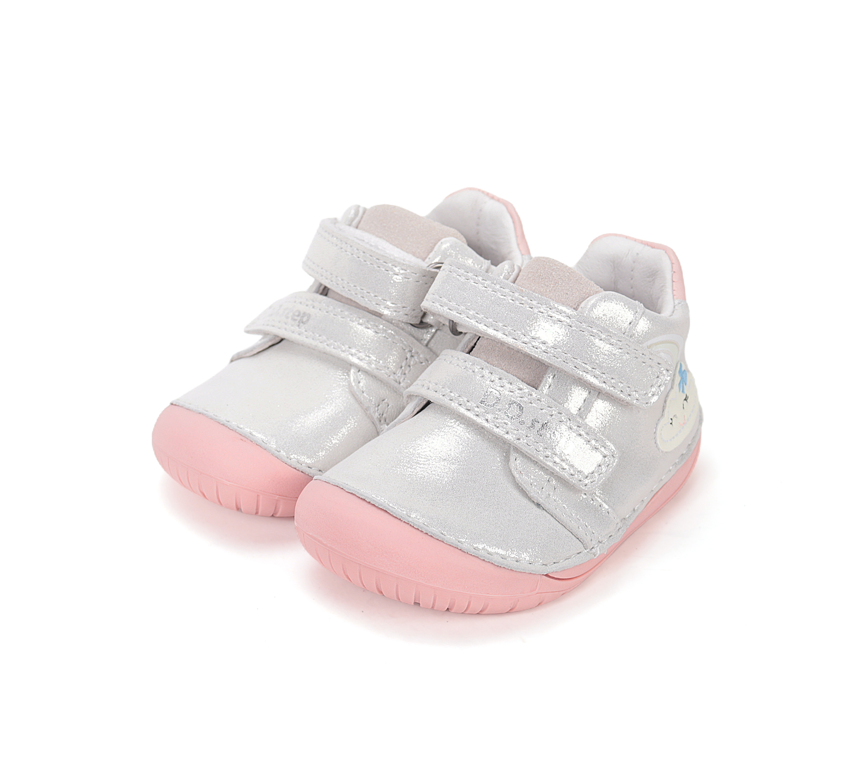D.D.Step Detské kožené barefoot poltopánky DD step, silver Veľkosť nohy: 20