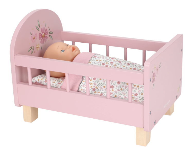 LITTLE DUTCH POSTIEĽKA PRE BÁBIKY DREVENÁ S PERINKOU PINK