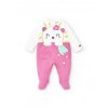 pink white knitted romper for girl animal life col