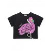 black knit t shirt for girl flamingo mood collecti
