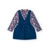 blue quilted dress set with printed t shirt for gi