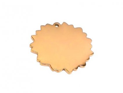 Edelstahl Hundemarke Sonne Roségold