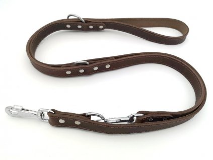 Genietete Führleine aus Fettleder 2,5 cm x 240 cm braun