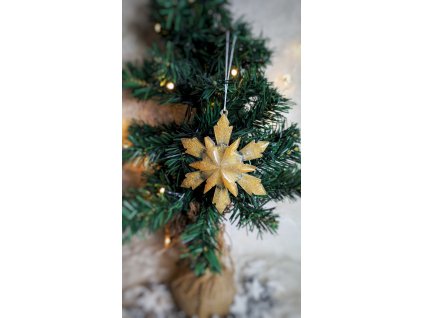 vánoční sněhová vločka zlatá