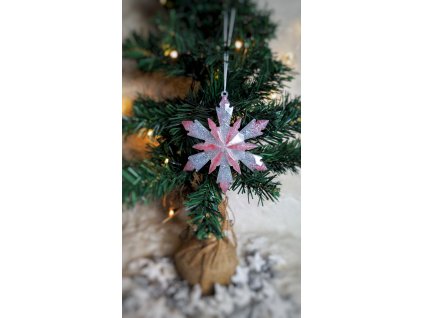 vánoční sněhová vločka růžová