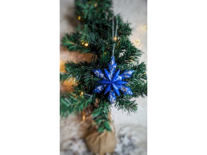 vánoční sněhová vločka modrá