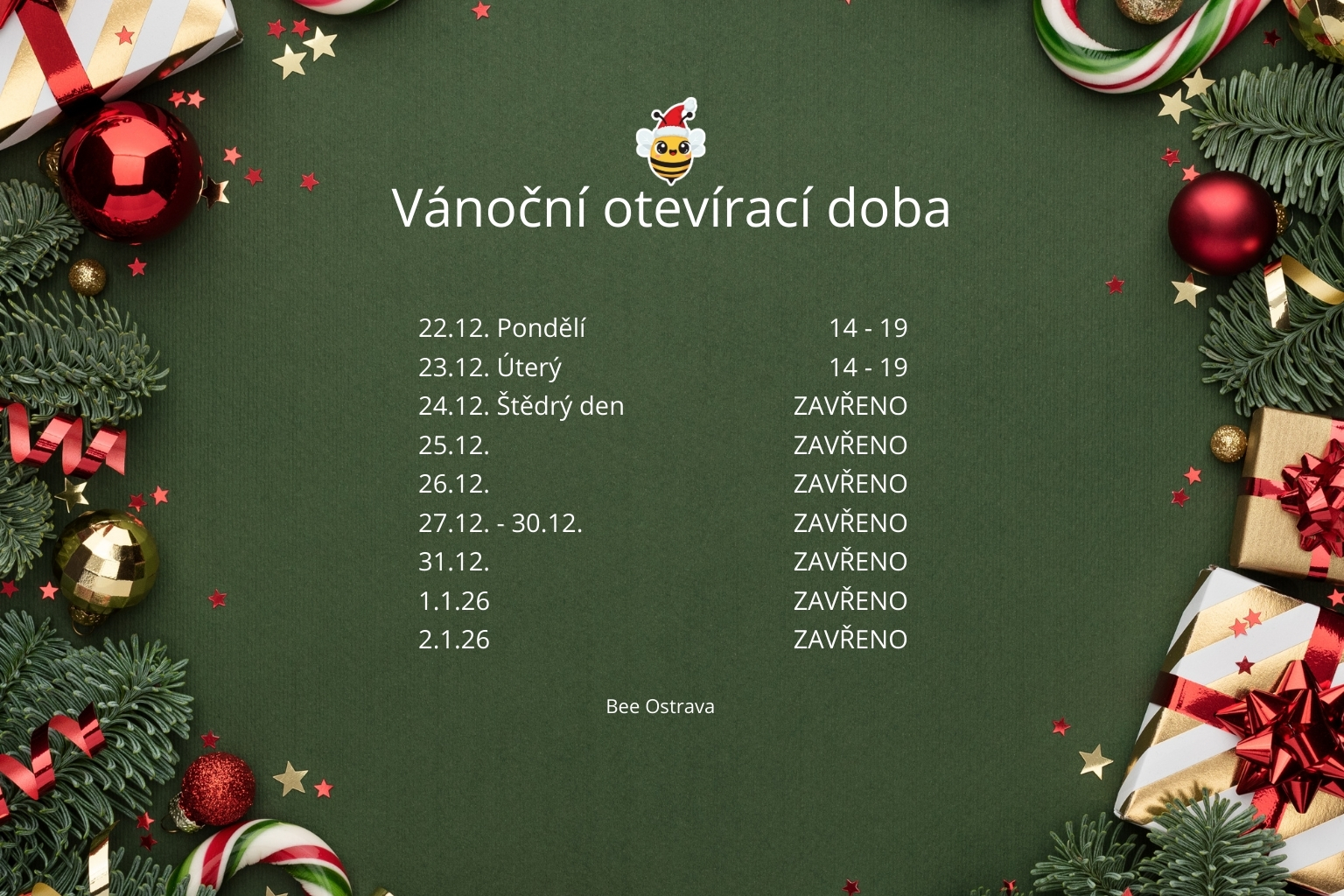 Vánoční otevírací doba