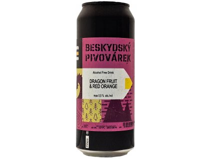 Beskydský pivovárek - Dragon Fruit & Red Orange  0,5l plech max. 0,5% alk.