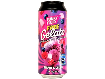 Funky Fluid - Free Gelato: Berries & Cream 0,5l plech <0,5% alc.