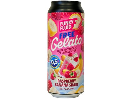 Funky Fluid - Free Gelato: Raspberry Banana Shake 0,5l can <0,5% alc.