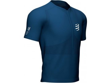 trail half zip fitted ss top blue xl