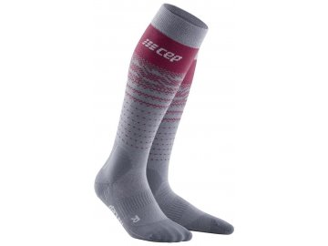 1280x1280 Ski Thermo Merino Socks grey red