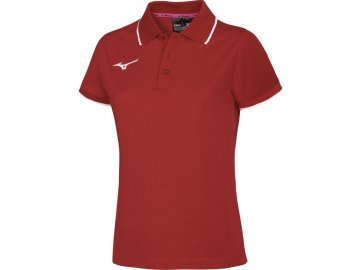 wom mizuno polo red white l