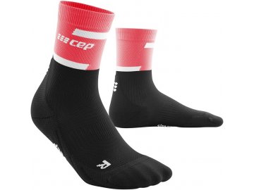 The Run Socks Mid Cut pink black WP2C4R WP3C4R front