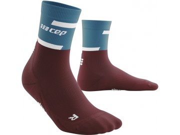 The Run Socks Mid Cut petrol darkred WP2C9R WP3C9R front