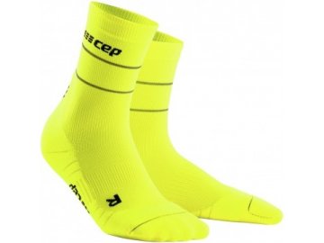 reflective mid cut socks neon yellow wp4cfz wp5cfz front
