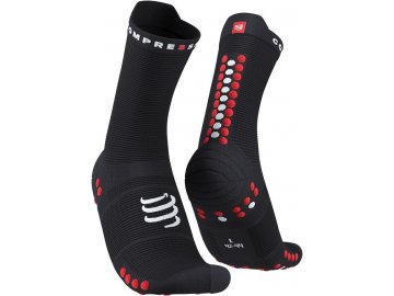 pro racing socks v4 0 run high black red t1