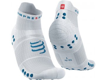 pro racing socks v4 0 run low white fjord blue t1