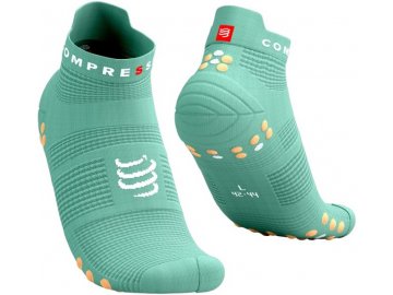 pro racing socks v4 0 run low creme de menthe papaya punch t1