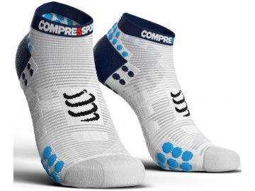 pro racing socks v3 0 run low white blue t2