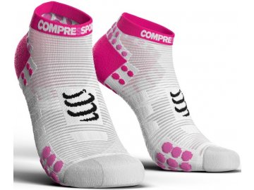 pro racing socks v3 0 run low white pink t3