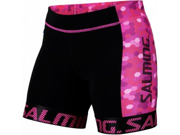 Triatlonové šortky SALMING Triathlon Shorts - Black/Pink