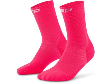 Core Run Socks Mid Cut 5 0 pink WP7C4R WP8C4R front 2 white 4to5