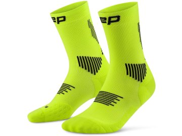 Core Run Socks Mid Cut 5 0 lime black WP7CKR WP8CKR front 2 transp 4to5