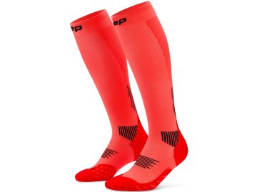 cep core run socks tall 5 0 neon coral wp70sr wp80sr front 2