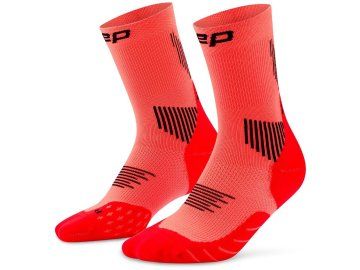 cep core run socks mid cut 5 0 neon coral wp7csr wp8csr front 2
