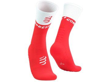 mid compression socks v2 0 fluo red white t2