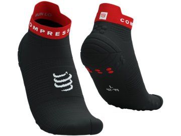 pro racing socks v4 0 run low black core red t1
