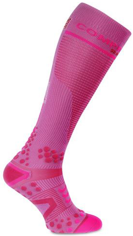 Kompresní podkolenky Compressport FULL SOCKS V2.1 - růžové EU 45-47 / 30-38 cm obvod lýtka