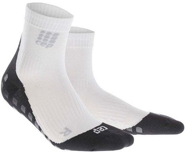 CEP dámské běžecké kompresní ponožky GRIPTECH - bílé III (20,5-23 cm obvod kotníku)